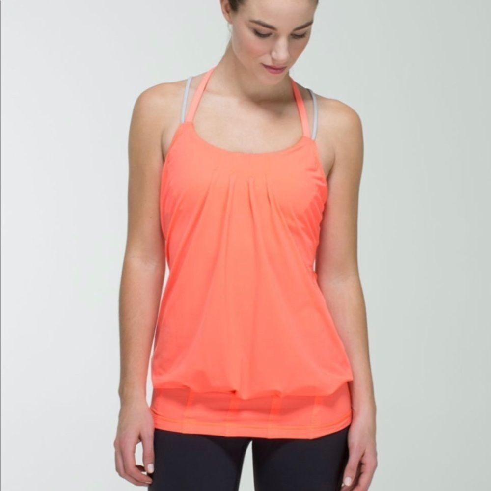 Lululemon Flow & Go Tank Top Very‎ Light Flare / Silver Spoon Yoga Loose Mesh 2 - Picture 2 of 11